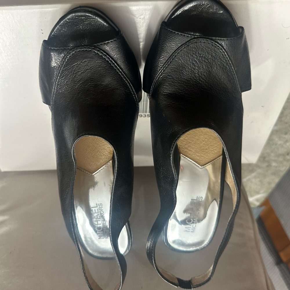 Michael Kors Black Peep-Toe Heels